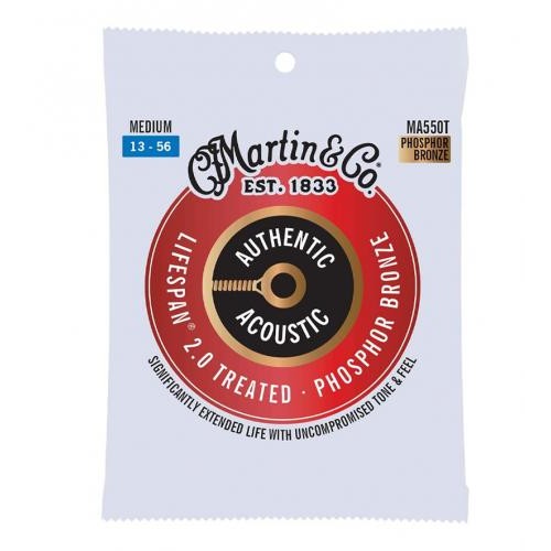 Струни для акустичної гітари 6 шт Martin MA550T SP 92/8 Phosphor Bronze Medium Струни для акустичної гітари 6 шт Martin MA550T SP 92/8 Phosphor Bronze Medium