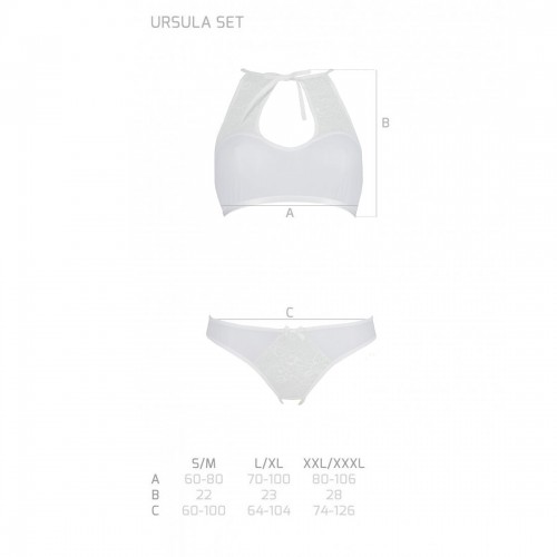 Комплект: бра, трусики з ажурним декором та відкритим кроком Ursula Set white XXL/XXXL — Passion в інтернет супермаркеті PbayMarket!