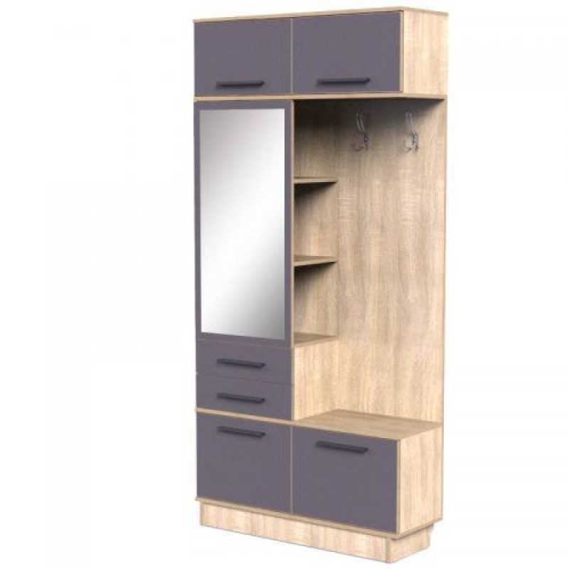 Прихожа Тиса Мебель Прихожа-36 Сонома Графіт 210x35x100 см