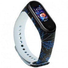Ремінець Painted Strap для Xiaomi Mi Band 5/6 Blue Pattern