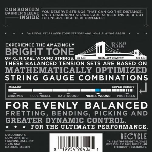 Струни для електрогітари D'Addario EXL120BT Nickel Wound Balanced Tension Super Light Electric Strings 9/40 Струни для електрогітари D'Addario EXL120BT Nickel Wound Balanced Tension Super Light Electric Strings 9/40