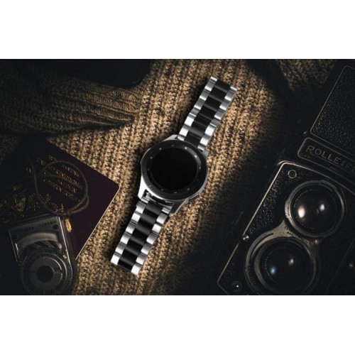 Ремінець BeWatch сталевий 22 мм Duo для Samsung Galaxy Watch 46 mm/Gear 3 Silver Black (1025411) Ремінець BeWatch сталевий 22 мм Duo для Samsung Galaxy Watch 46 mm/Gear 3 Silver Black (1025411)