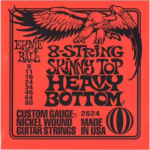 Струни для електрогітари Ernie Ball 2624 8-String Slinky Nickel Wound 9/80 Струни для електрогітари Ernie Ball 2624 8-String Slinky Nickel Wound 9/80