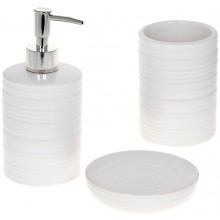 Набір керамічних аксесуарів для ванної кімнати White Elis 3 предмети BonaDi DP218291
