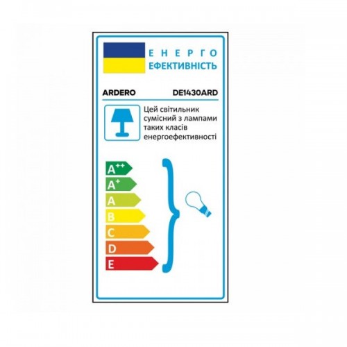 Лампа настільна Ardero DE1430ARD E27 White Лампа настільна Ardero DE1430ARD E27 White