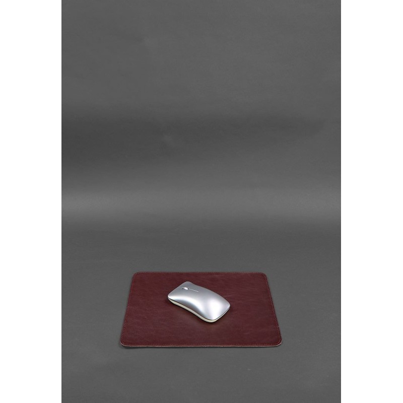 Килимок для мишки з натуральної шкіри 1.0 бордовий краст BlankNote