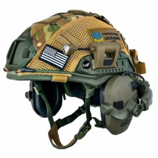 Захисний комплект Шолом FAST NIJ IIIA/навушники Walkers Razor Slim з чебурашкою/ліхтарик/кавер XL Мультикам