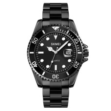 Годинник чоловічий наручний Skmei 1779 на сталевому браслеті Чорний