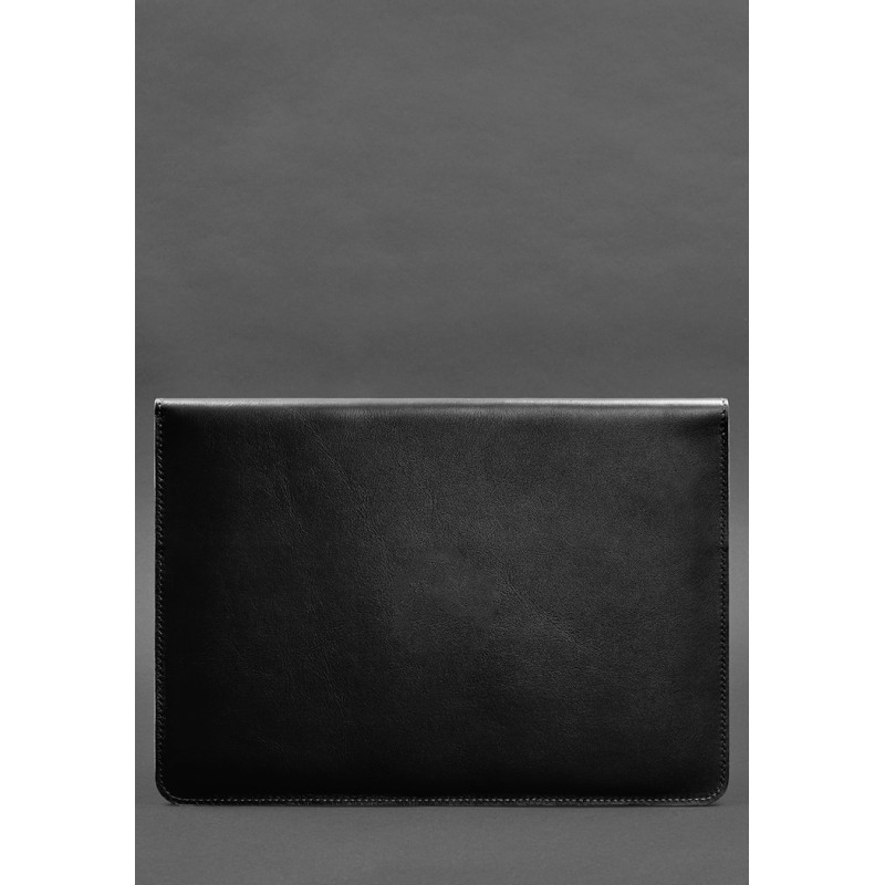 Шкіряний чохол-конверт на магнітах для ноутбука Універсальний Чорний BlankNote