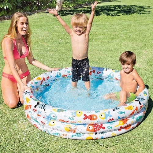 Дитячий надувний басейн Intex 59431 «Акваріум», 132 х 28 см (hub_0apxu4)