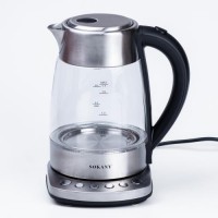 Електрочайник скляний Sokany SK-09003 з підтримкою та регулюванням температури 1,7л сталь (SK09003) Електрочайник скляний Sokany SK-09003 з підтримкою та регулюванням температури 1,7л сталь (SK09003)