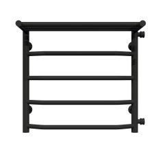 Рушникосушарка водяна Трапеція з полицею П5 500х500 Deffi Чорний (C.TP.50.50.5.B.C)