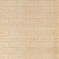 Самоклеюча декоративна 3D панель під цеглу бежева смужка 700x770x5мм (184) Sticker Wall SW-00000489