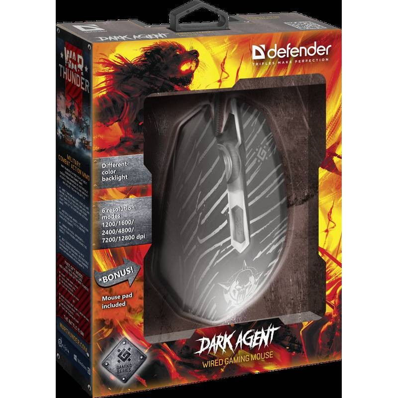ІТ-набір миша/килимок Defender Dark Agent GM-590L Чорний (52590)