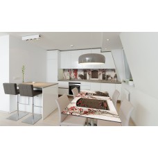 Наклейка вінілова на стіл Zatarga «Червоні Квіти на білих стінах» 600х1200 мм Z180646st