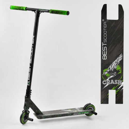 Самокат трюковий Best Scooter Crash HIC-система Пегі алюмінієвий диск та дека Black/Green (102313) Самокат трюковий Best Scooter Crash HIC-система Пегі алюмінієвий диск та дека Black/Green (102313)