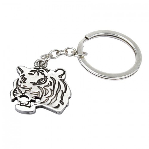Брелок тигр Netsuke Метал Плоске зображення 8х2.4х0.2 см Срібний (26965) в інтернет супермаркеті PbayMarket!