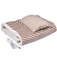 Плед шаль ковдра Lesko 105 * 65 см Brown з підігрівом usb від повербанка