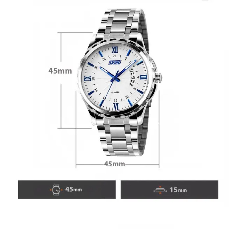 Годинник наручний чоловічий Skmei 9069 Сріблястий