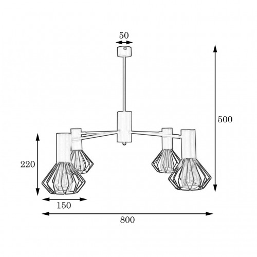 Люстра MSK Electric Diadem на чотири плафони NL 22152-4 WH Люстра MSK Electric Diadem на чотири плафони NL 22152-4 WH