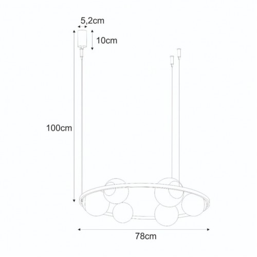 Люстра Zuma Line Orbit 78x100 см Чорний (Zu5007)