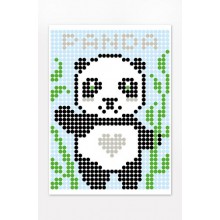 Картина за номерами стікерами в тубусі Умняшка 1852-UM Панда 33х48 см Різнокольоровий