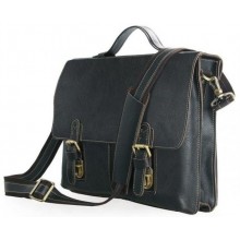 Портфель Vintage 14248 Чорний, Коричневий