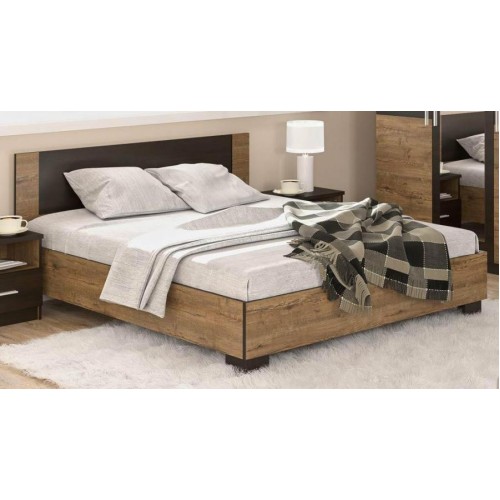 Ліжко Меблі Сервіс Вероніка 160х200 з ламелями Дуб април + Венге темний (203.6х166.4х85.2 см) (32635790)