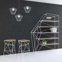 Стелаж для зберігання в стилі Loft Білий NS-1949 1930x1550x350 мм Стелаж для зберігання в стилі Loft Білий NS-1949 1930x1550x350 мм