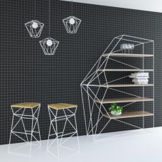 Стелаж для зберігання в стилі Loft Білий NS-1949 1930x1550x350 мм