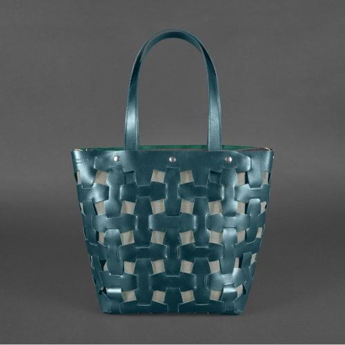 Шкіряна плетена сумка жіноча BlankNote Пазл Krast L Зелена (BN-BAG-33-malachite) Шкіряна плетена сумка жіноча BlankNote Пазл Krast L Зелена (BN-BAG-33-malachite)