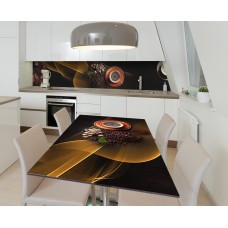 Наклейка 3Д вінілова на стіл Zatarga «Шоколадний монохром» 600х1200 мм для будинків, квартир, столів, кофейн