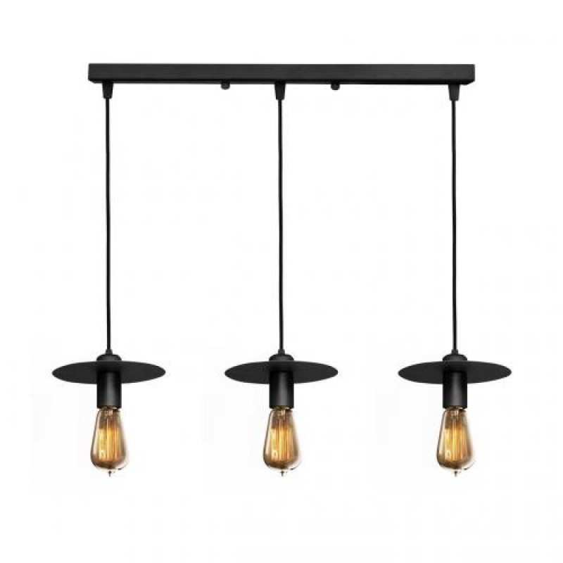 Світильник підвісний лофт MSK Electric Disk на три плафони NL 2009-3 BK
