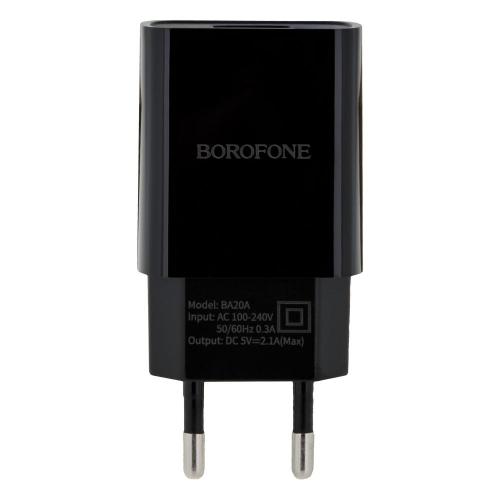 Мережеве заряджання Borofone BA20A 2.1A адаптер 1 USB + кабель Type C Білий Мережеве заряджання Borofone BA20A 2.1A адаптер 1 USB + кабель Type C Білий