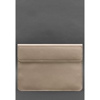 Шкіряний чохол-конверт на магнітах для MacBook 15 дюйм Світло-бежевий BlankNote
