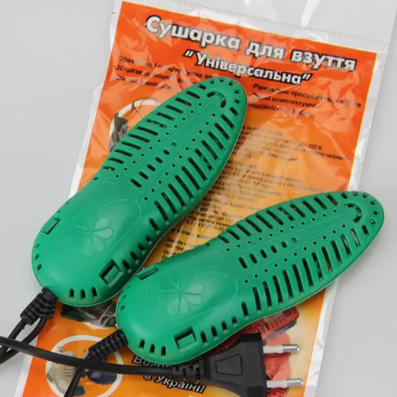 Сушарка для взуття Попрус Універсальна електрична 8 W Зелена