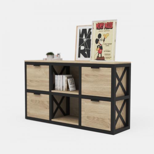 Комод у стилі Loft NS-248 880x1500x400 мм Черный в інтернет супермаркеті PbayMarket!