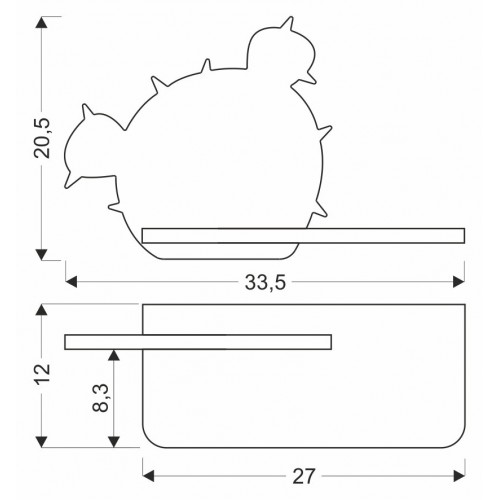 Настінний світильник Candellux Cactus 33.5x20.5 см Коричнево-зелений (21-01016)