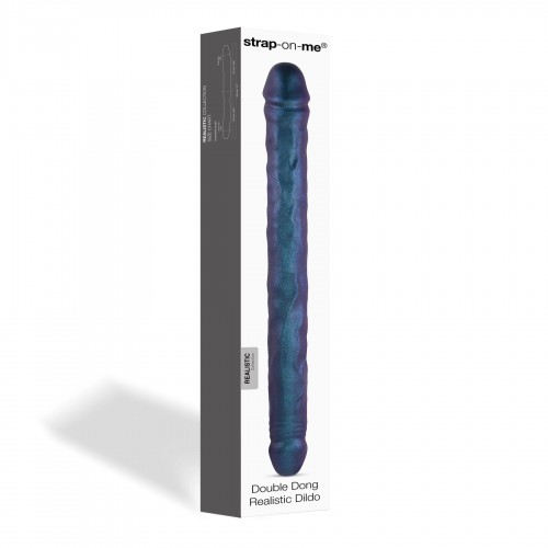 Фалоімітатор подвійний Strap-On-Me DOUBLE DONG REALISTIC DILDO - SNAKY METALLIC COLOR