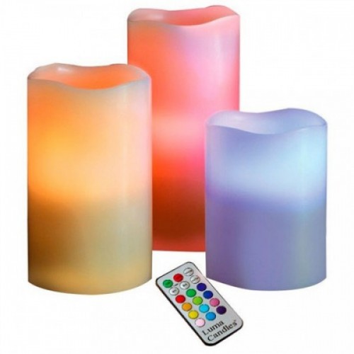 Нічник дитячий світлодіодний Luma Candles Plus різнобарвний на 3 свічки з пультом