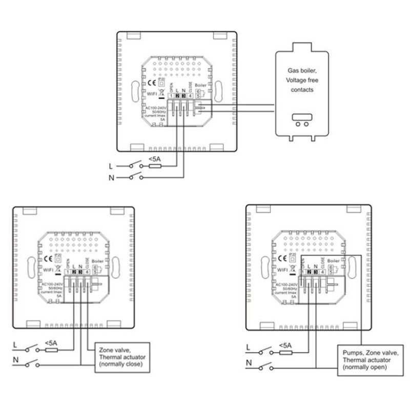 WiFi термостат для котла - терморегулятор з LCD дисплеєм POER PTC20