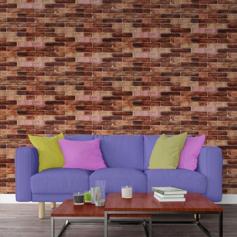 Самоклеюча 3D панель під коричневу цеглу катеринослав Sticker Wall 20000х700х3мм