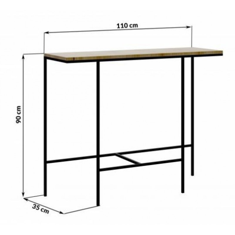 Консоль для дому в стилі Loft NS-408 930x1100x350 мм Черный