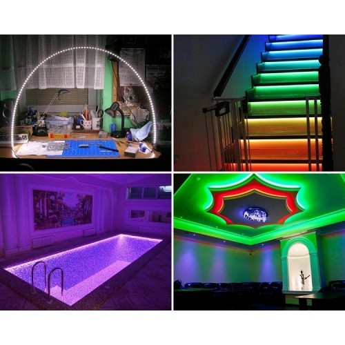 Світлодіодна стрічка комплект Led SMD 3528 RGB 54 LED/m 5 м Світлодіодна стрічка комплект Led SMD 3528 RGB 54 LED/m 5 м