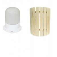 Світильник для лазні LINDNER Lisilux + Огорожа світильника для лазні та сауни PRO 28х33 см