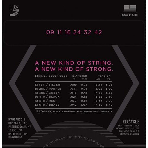 Струни для електрогітари D'Addario NYXLS0942 Double Ball End Steinberger Nickel Wound Super Light Electric Guitar Strings 9/42 Струни для електрогітари D'Addario NYXLS0942 Double Ball End Steinberger Nickel Wound Super Light Electric Guitar Strings 9/42