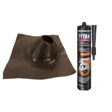 Комплект прохід покрівельний ущільнювач кутовий + герметик Master Flash 160 \ 300 Коричневий