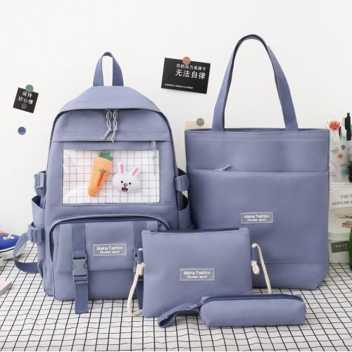 Рюкзак шкільний для дівчинки Hoz Carrot 4 в 1 41х30х14 см Блакитний (SK001645) в інтернет супермаркеті PbayMarket!