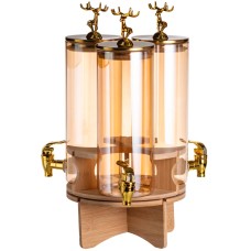 Диспенсер для напоїв потрійний Happy Life 5,5 л Золотисто-коричневий (HP-34-28)