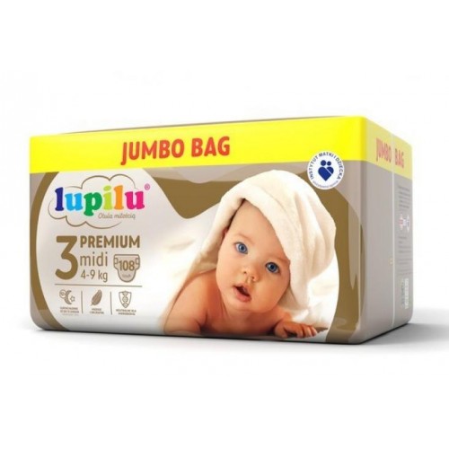 Підгузники Lupilu Premium JUMBO BAG Midi 3 4-9 кг 108 шт в інтернет супермаркеті PbayMarket!